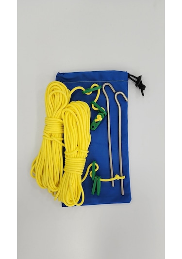 Sarı 20 M Polyester İp + 2  + 6 Ad Gergi Aparatı + Çanta Sarı