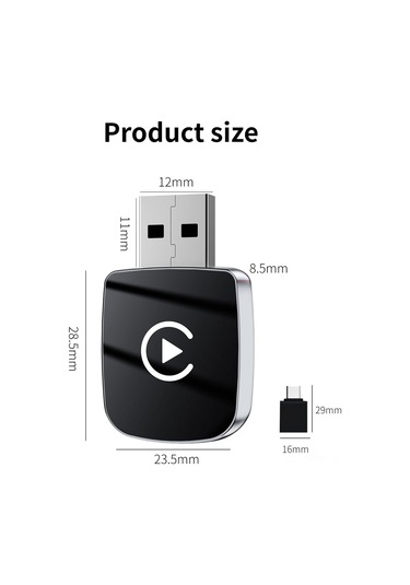 Maiyame 2025 Güncellenmiş Kablosuz Araç Bağlantı Adaptörü - Apple Carplay & Android Auto Desteği, Bluetooth 5.0/wifi, Usb/type-c, İphone İos 10+ Uyumlu