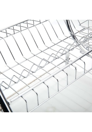 Dancemonkey 2 Katlı Mutfak Bulaşık Kurutma Rafı Gümüş , Gümüş Kaplama Gümüş