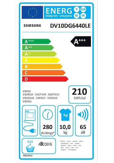 Samsung DV10DG6440LEAH 10 KG Isı Pompalı Çamaşır Kurutma Makinesi