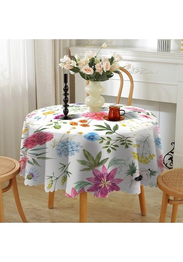 Novahub Yuvarlak Yuvarlak Yeni Ve Su Örtüsü Noel Masa Geçirmez Elli Dayanıklı Aşınmaya Altı Sk Beyaz