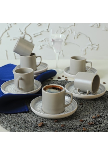 Keramika Stone Kahve Takımı 12 Parça 6 Kişilik 21426