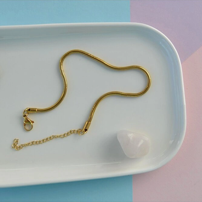 İtalyan Çelik Bileklik Orta Kalınlık Unisex Ürün Hediyelik Bileklik Çelik Sarı Gold Renk Tek Ebat Diğer