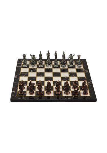 Gifthome Metal Satranç Takımı-seti orta Truva ve sparta antik Taş