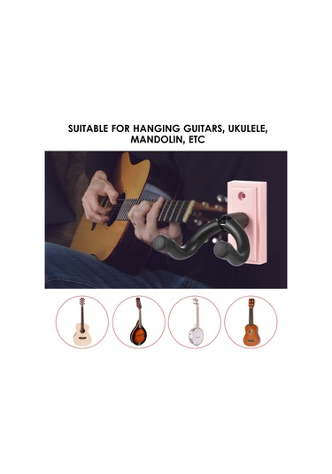 Ranyeek Pembe Gitar Duvar Asma Aleti - Ukulele, Mandolin Ve Gitar İçin Uygun - Abs+metal+silikon Malzeme Pembe
