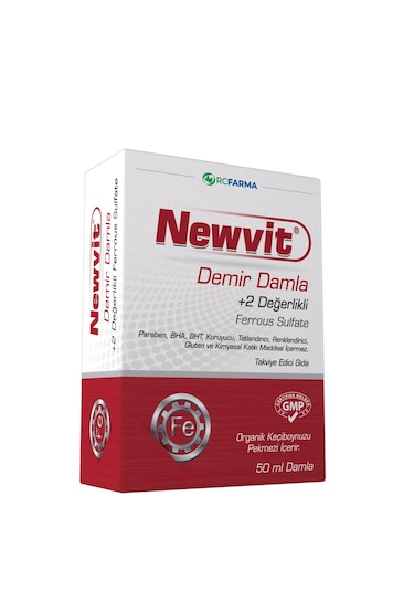 Newvit Demir Fe Damla Takviye Edici Gıda 50 ML