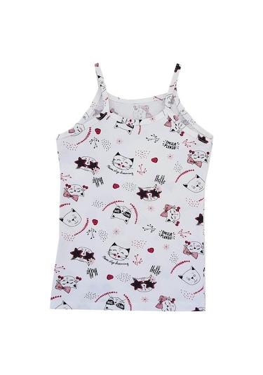 Tutku 6Lı Kız Çocuk Ip Askılı Atlet Empirme Pamuklu Renkli