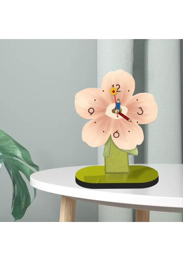 Homyl Masaüstü Saat Süs Modern Masa Saati Oturma Pembe-20cmx25cm Pembe 20cmx25cm Çok Renkli