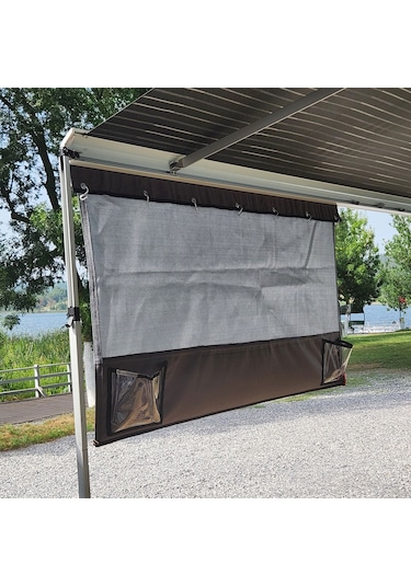 2k 150x80cm Karavan Tentesi Önü Askılı Cepli Ön Gölgelik