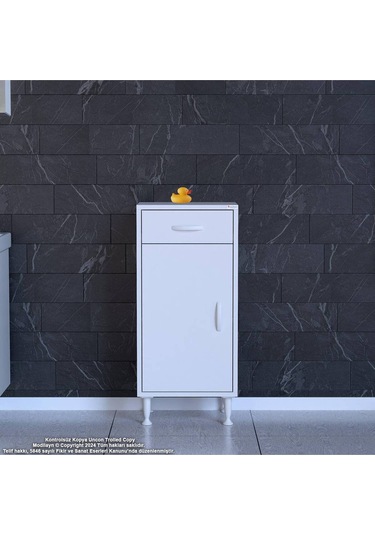 Emir 45 X 88 X 32,5 Cm Mutfak Dolabı 1 Çekmece 1 Kapak 1 Raf 2 Gözlü Organizatör Çok Amaçlı Dolap Beyaz