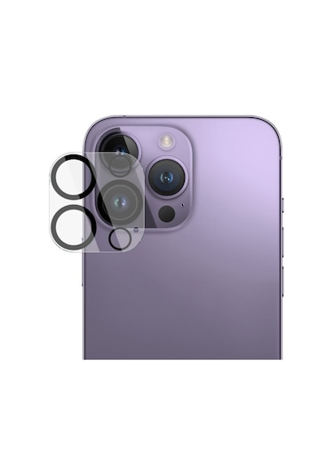 Ally Apple iPhone 15 Pro Uyumlu -15 Pro Max Full Tempered Kamera Lens Koruma C