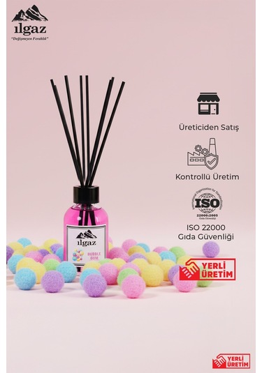 Sakız Bambu Çubuklu Oda Kokusu 110 Ml Red Diffuser Bubble Gum Ortam Kokusu Sakız