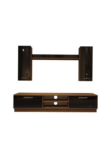 Decoraktiv Eko 5db Mdf Dvd Tv Ünitesi Tv Sehpası Ceviz - Siyah