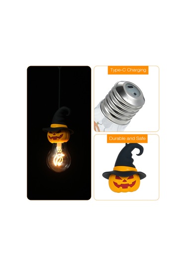 Tenfowee "halloween Dekoratif Led Ampul: 3 Aydınlık Seviyeli, Şarj Edilebilir, Usb-c İle Şarj, 500mah Pil, Sıcak Beyaz Işık" Gümüş