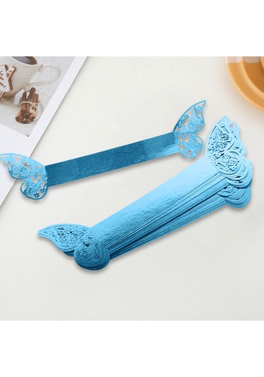 Suntek 20x Kağıt Peçete Halkaları Dekor Sahipleri Serviette Yansıtıcı Mavi