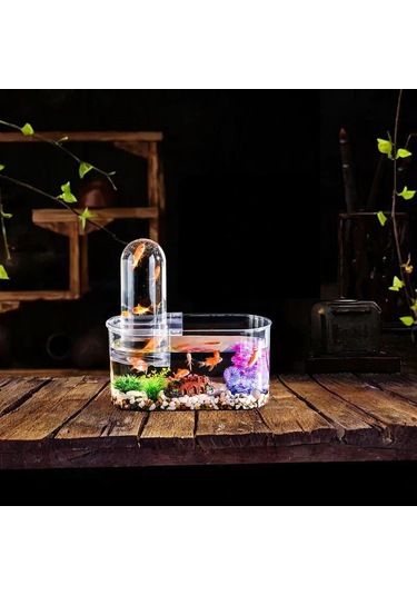 Suntek Mini Balık Tankı Toz Geçirmez Yetiştirme Oval-kısa