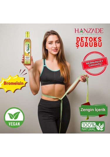 Hanzade Bitkisel Ananaslı Detox Şurubu Bromelain 3 x 475 ML