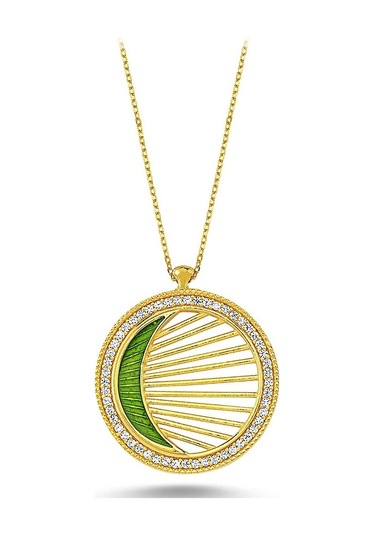 Daire Model Zirkon Taşlı Hayalet Kolye (498564414)