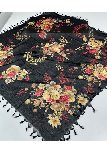 Sökme Boncuklu Pamuk Yazma - 05651 Siyah,kahve