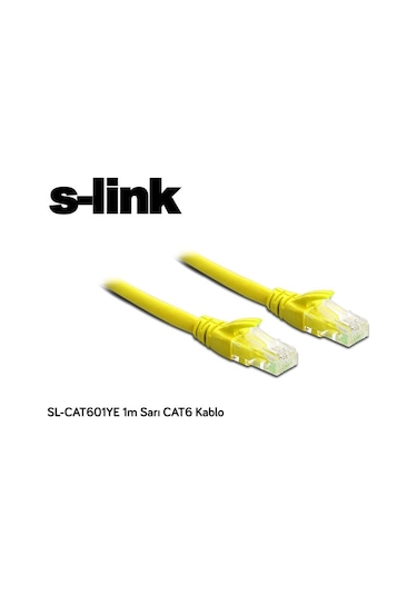 S-link Sl-cat601ye, Cat6 Patch, 1mt Kablo Sarı