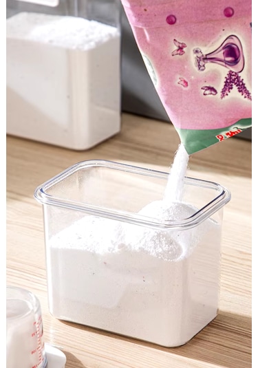 1 Adet Sızdırmaz Depolama Sıvı Toz Deterjan Saklama Kutu 1100 Ml