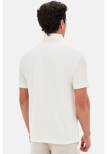 Twn Slim Fit Ekru Pike Dokulu T-shirt 4ec146011784m Ekru