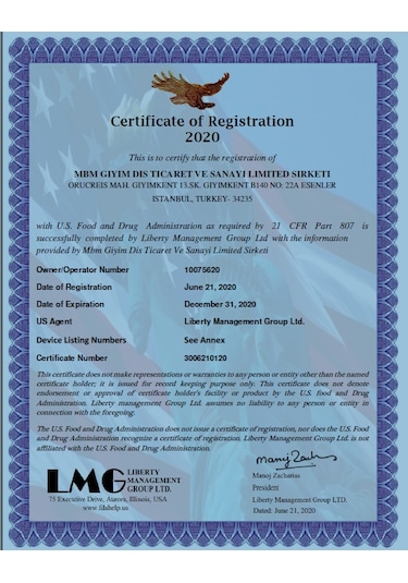 Mbm Mask Telli ve Tek Tek Paketli N95 Maske 20'li