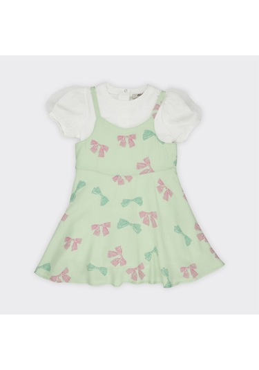 Kız Çocuk Desenli İki Parçalı Elbise 2411gb26041-4339 001