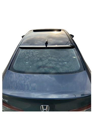 Honda Civic 2022+ Fe1 Cam Üstü Spoiler Düz Model Pianoblack İthal Abs Plastik