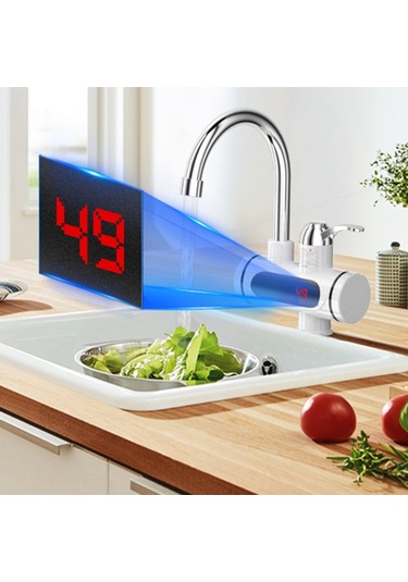 Xurunkeji Elektrikli Sıcak Ve Soğuk Su Isıtıcı Musluk Hızlı Isıtma Musluk Su Isıtıcı Musluk Bağlantısı Musluk 3000w Abd Fişi Beyaz