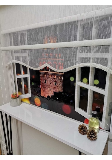 Çift Mekanizmalı Tül Ve Stor Perde - Model 2 Beyaz