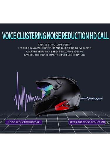 Springsun Motorsiklet Kask Kulaklığı - Ip67 Su Geçirmez Bt5.0 - Ses İzni, Müzik Ve Gürültü Engelleme - 600mah Pil - Siyah