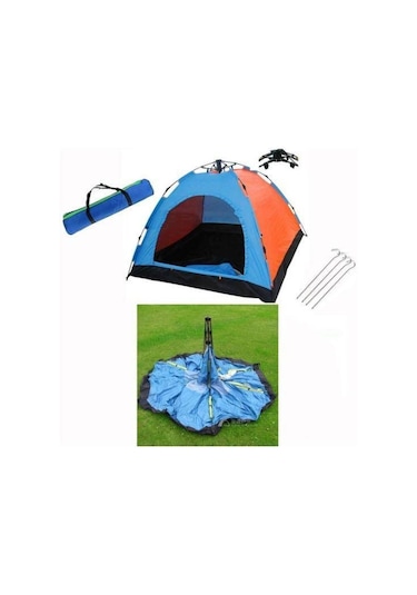 Tam Otomatik 4 Kişilik Kurulum Kamp Çadırı 200 x 200 x 140 CM Çok Renkli