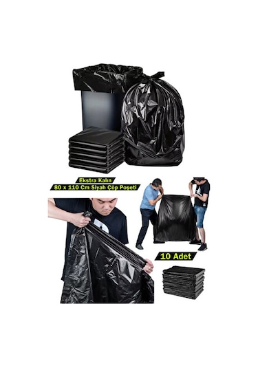 Mil Endüstriyel Jumbo Çöp Torbası 80x110 Cm 10 Adet