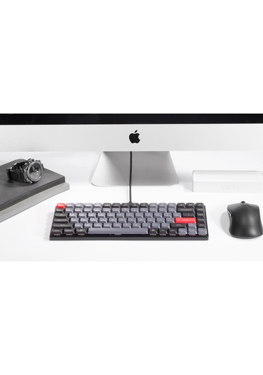 Kechron S1-A1 QMK Custom Gateron Low Profile Red Switch White Backlight Mekanik Klavye