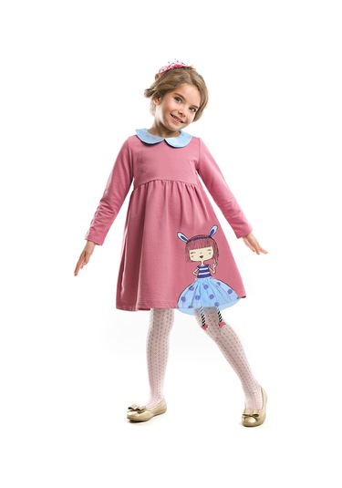 Denokids Mshb&g Tavşan Kız Çocuk Gülkurusu Elbise Renkli Gülkurusu