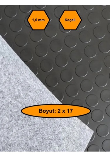 Siyah Paralı Muşamba , Zemin Örtüsü, Kaymaz Özellikli Zemin Paspası, 2x17 Metre