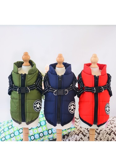 Vkemall Köpekler İçin Kışlık Kalın Pamuklu Göğüs Bağcıklı İki Ayaklı Mont, Siyah, 2xl - Yumuşak, Dayanıklı Ve Pratik