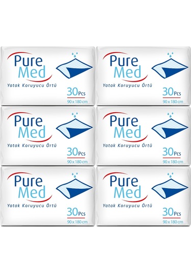 Puremed Hasta Yatak Koruyucu 6 x 30'lu 90 x 180 CM