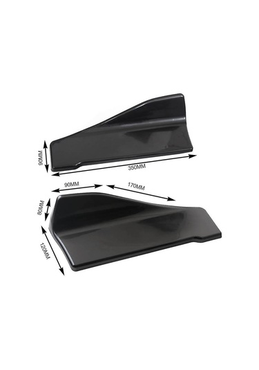 Jeemson 2 Adet Universal Araba Tampon Spoilerı - Karbon Fiber Gösterişli Siyah Arka Dudak Akışkanlığı Ayırıcı - 6035 Modeli