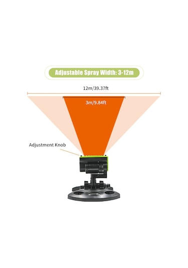 Hallow 180 Derece Döner Ayarlanabilir Bahçe Fıskiyesi Yeşil