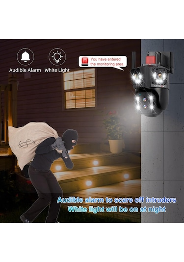 Wl342-10x 4k Hd Ultra Geniş Açı + 10x Zoom Wifi Ptz Güvenlik Kamerası Cctv Dış Mekan Ip Kamera