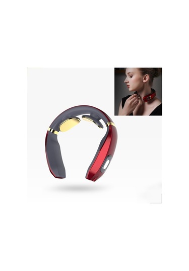 Servikal Omur Masajı Şarj Akıllı Puls Fizyoterapi Aleti Elektromanyetik Titreşim Boyun Koruyucu, Boyut:kırmızı Diğer Çok Renkli