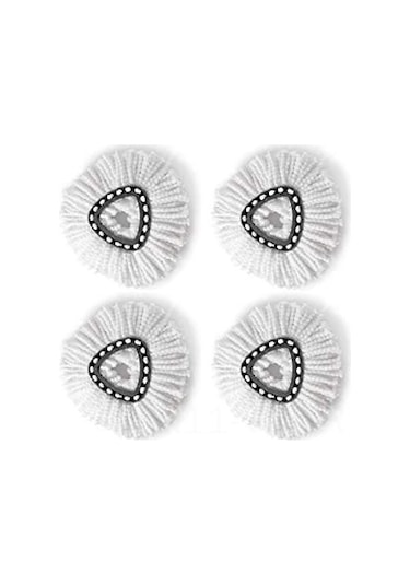 Vkemall Topaklı Yüksek Kaliteli Mikrofiber Değişim Triangular Döner Mop Başlığı - Vileda, O-cedar Uyumlu, Beyaz, Dayanıklı Ve Yeniden Kullanılabilir