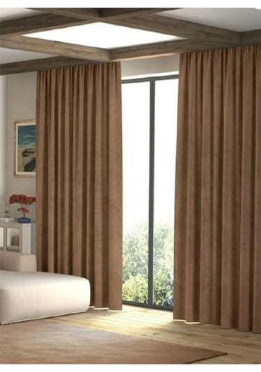 Kakao Ada Fon Perde Normal Pile 1'e 2,5 Pile-kakao Kakao