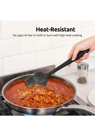 Chenkestoreone 4 Adet Mor Yüksek Isıya Dayanıklı Silikon Spatula Seti: Yapışmaz Pişirme Ekipmanları İçin Esnek Mutfak Karıştırma Ve Pişirme Aparatı Mor