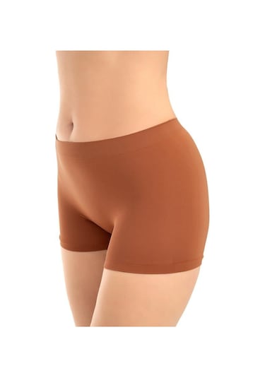 Cottonhill Premium - Kadın Kahverengi Ultra-rahat Seamless Boxer Kahverengi