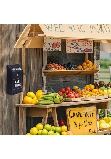 Willowhaven Duvara Monte Metal Para Kutusu Kilitli Siyah - Ev Ofis Bağış