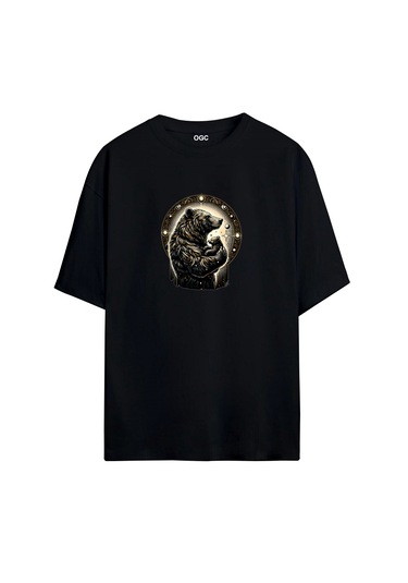 Ogc Ayı Oversize Unisex T-shirt Siyah