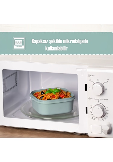Porsima 5317 Kilitli Sızdırmaz Kapaklı Hava Tahliye Contalı Çok Amaçlı 3lü Kare Erzak Yiyecek Saklama Kabı Seti Mavi - 500-900-1500ml Mavi